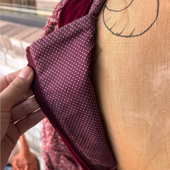 Gunne Sax burgundy maroon velvet bodice midi dress size 7 - Picture 6 of 9